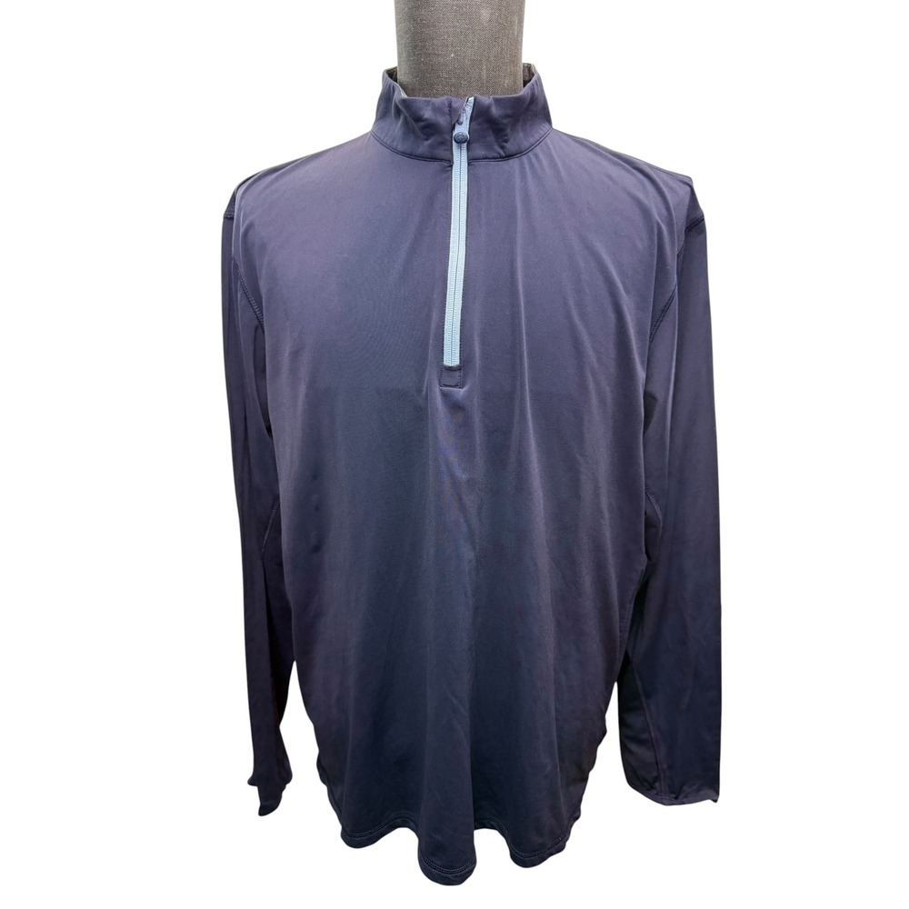 Greyson Quarter Zip Pullover Mens XL Navy Blue Performance Fabric Golf Top